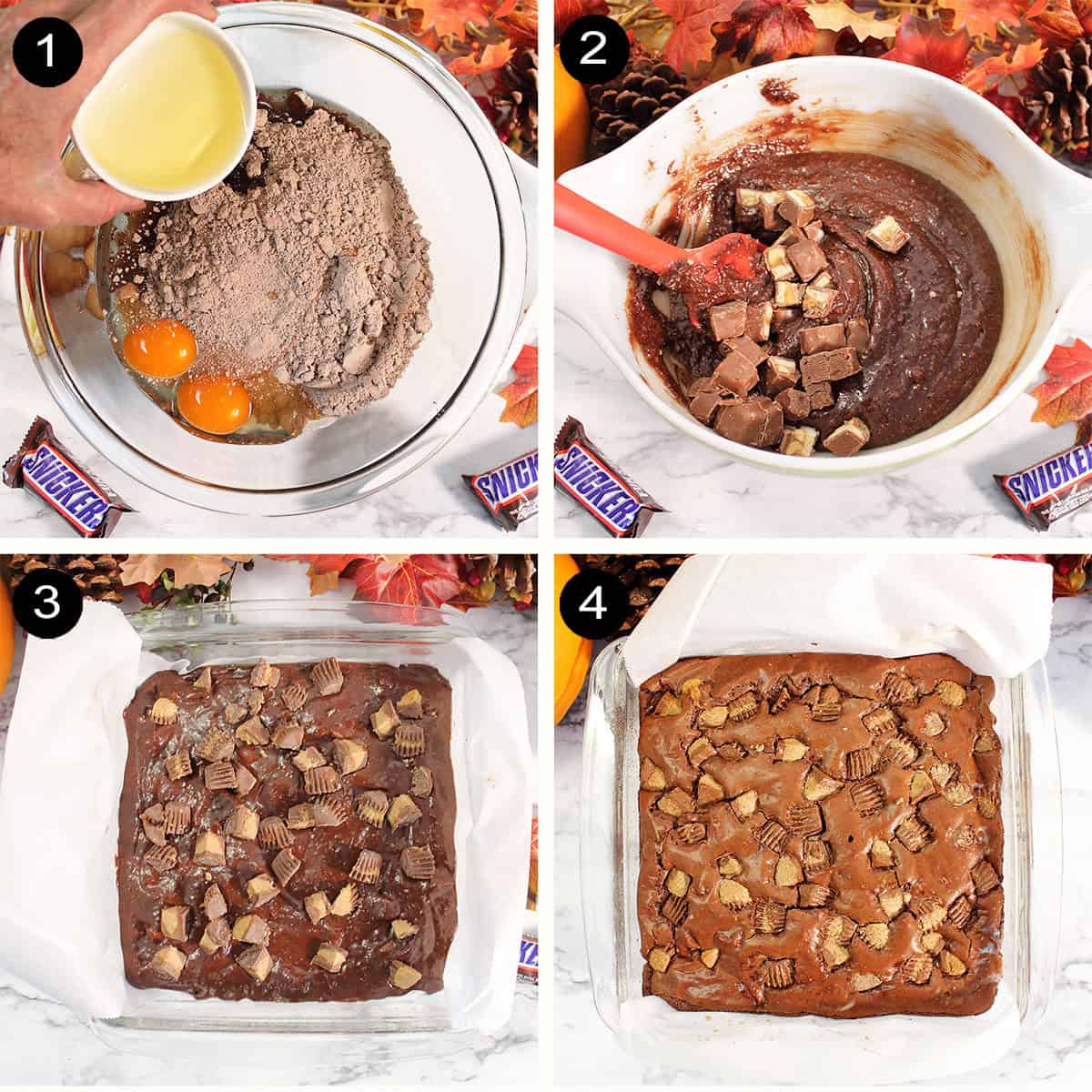 Steps to make Loaded Brownies.