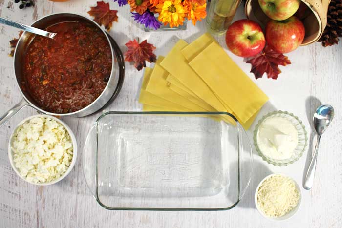 Homemade Meat Lasagna ready to assemble