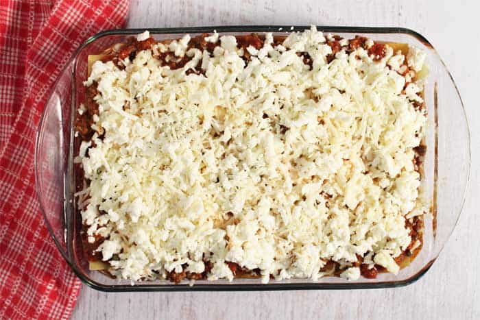 Homemade Meat Lasagna ready to bake