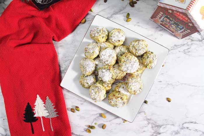 Pistachio Whipped Shortbread overhead