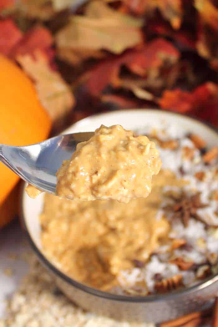 Pumpkin Pie Overnight Oats bite tall