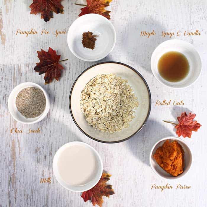 Pumpkin Pie Overnight Oats ingredients