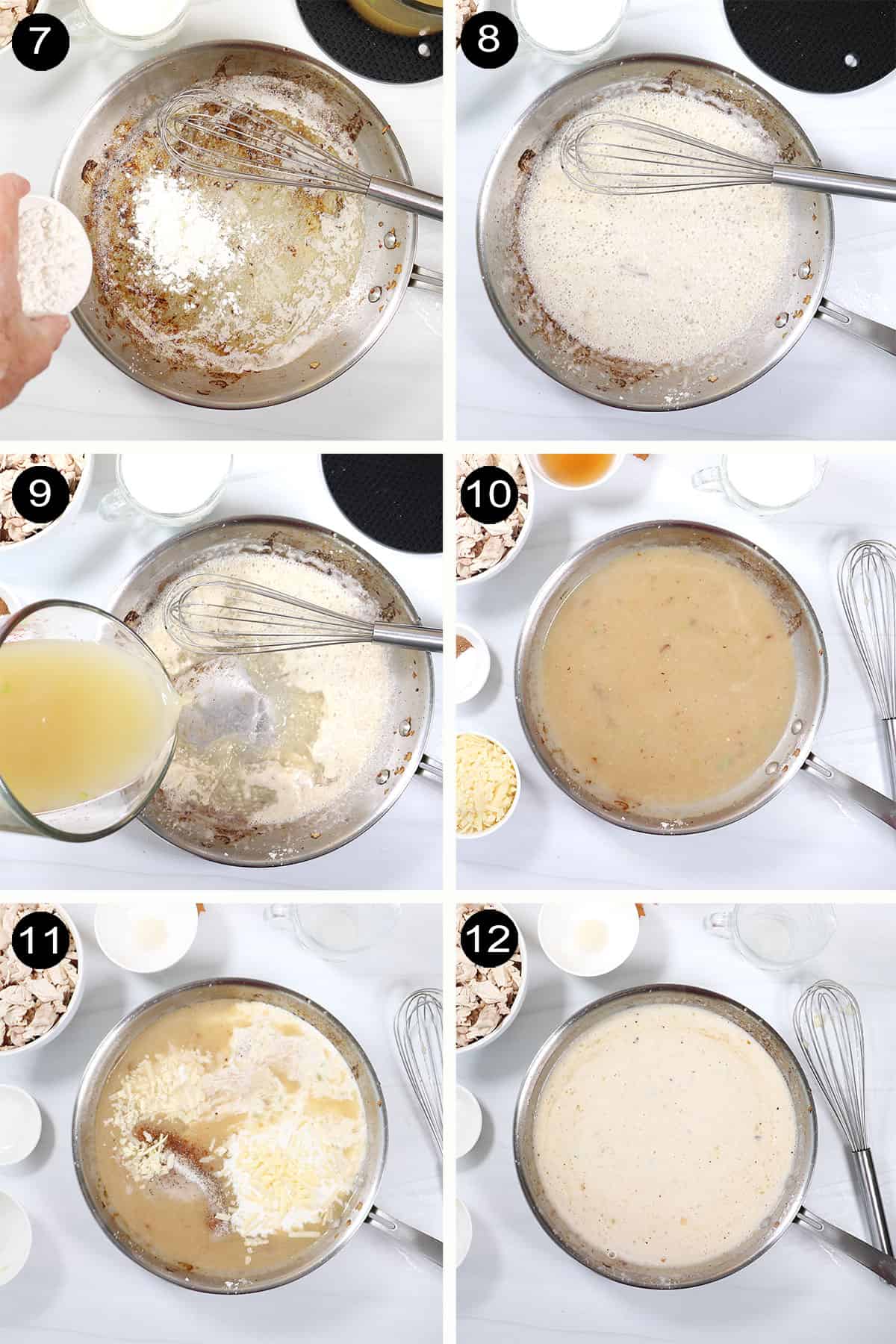 Steps to make turkey tetrazzini sauce.