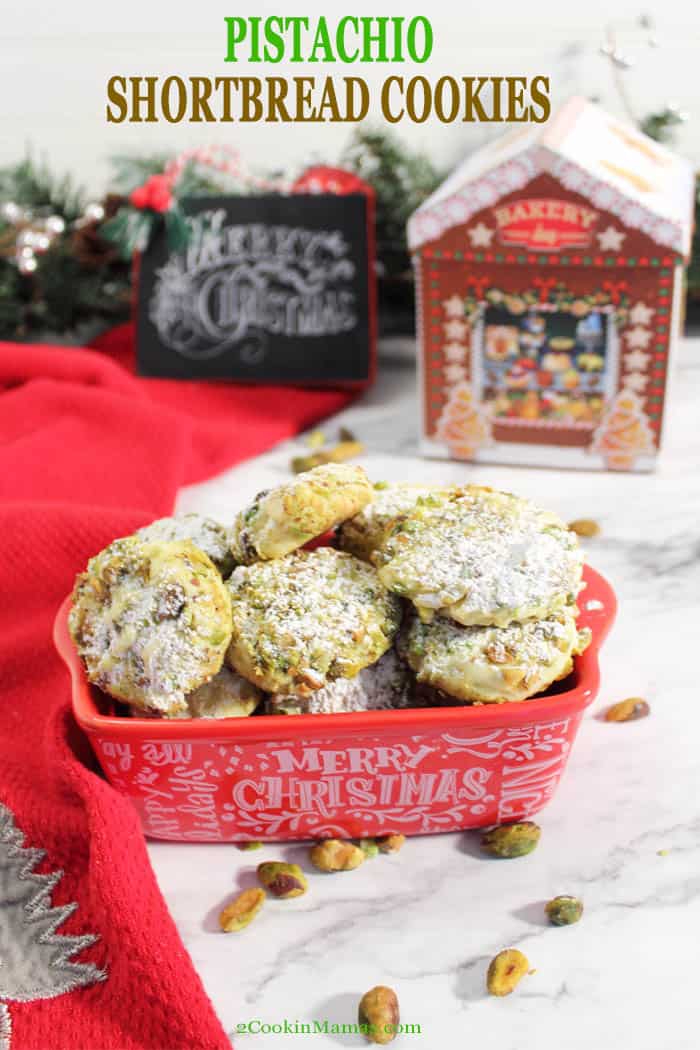 Pistachio Whipped Shortbread Cookies