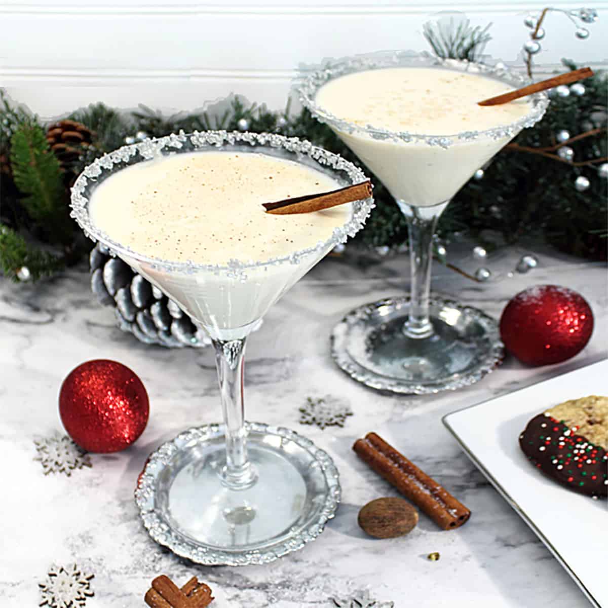 Creamy Eggnog Martini 2 Cookin Mamas