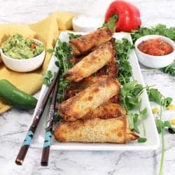 Air Fryer Southwest Egg Rolls plated square