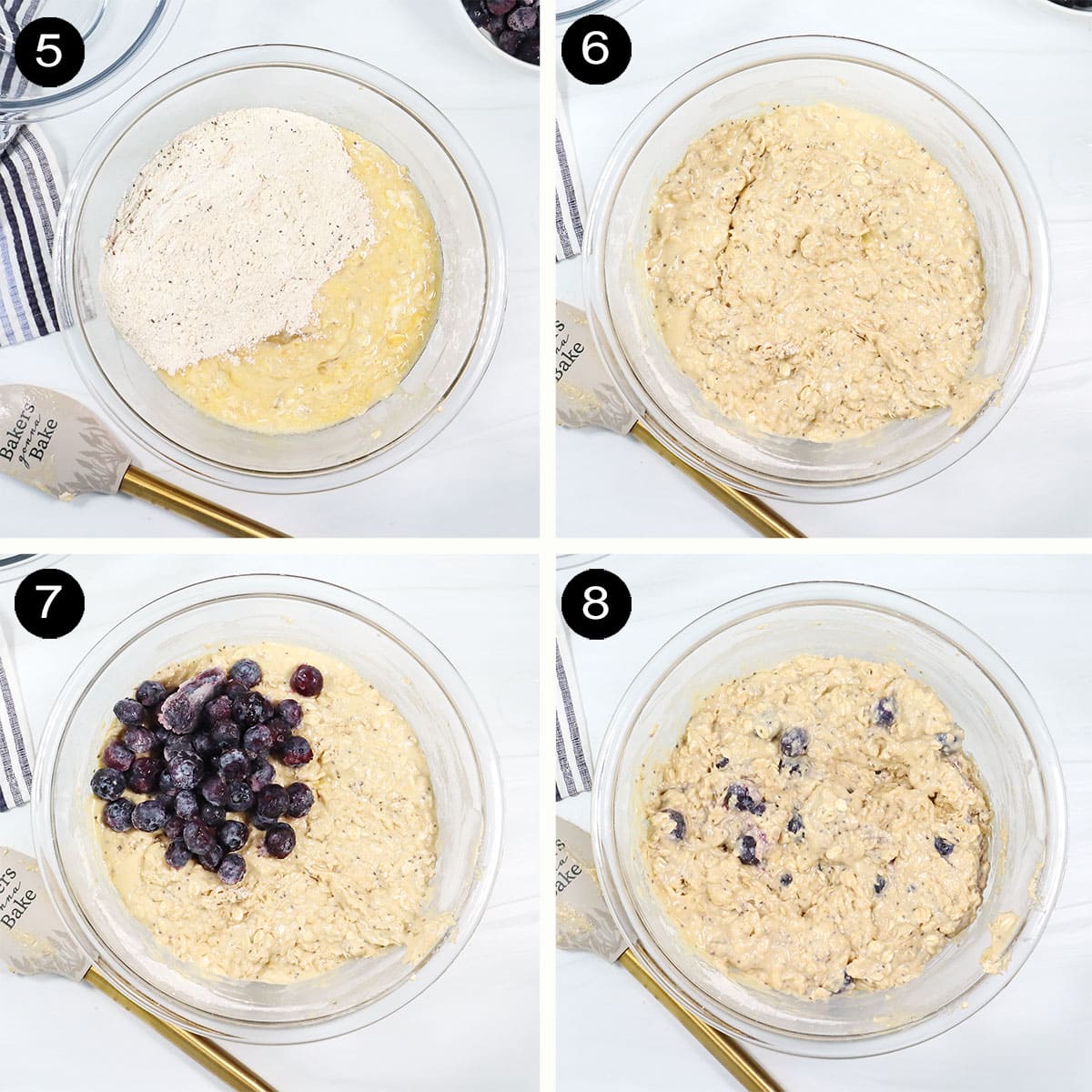 Prep steps 5-8 to make oatmeal muffins.
