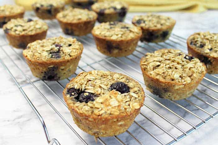 Blueberry Yogurt Oatmeal Muffins cooling