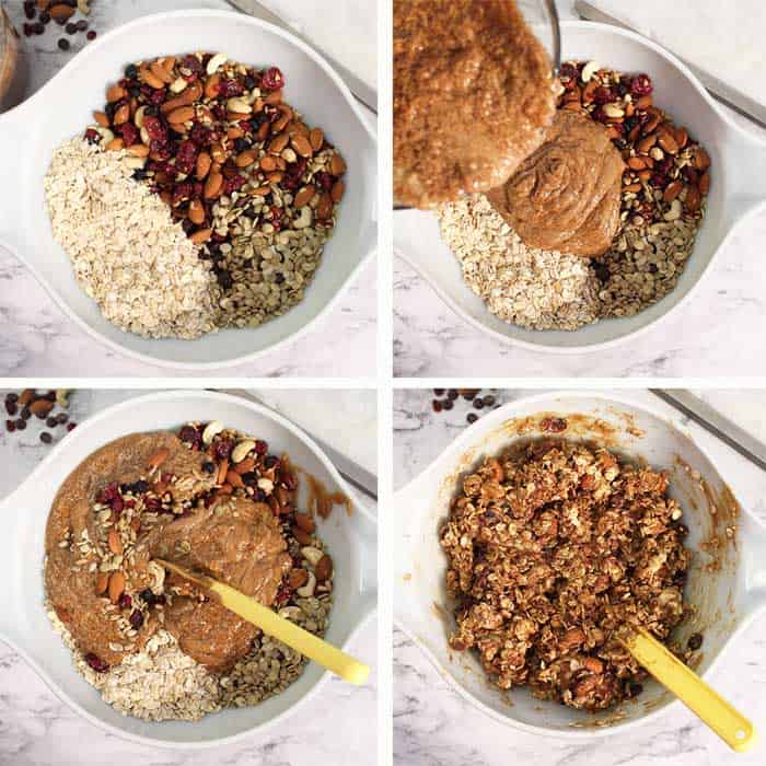 Trail Mix Granola Bars Process Steps