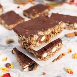 Trail Mix Granola Bars stacked square