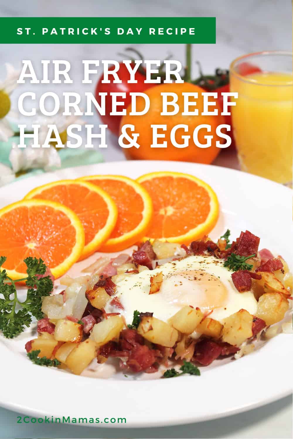 Air Fryer Corned Beef Hash and Eggs