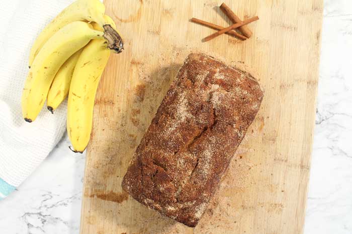Churro Banana Bread rolled in cinnamon sugar