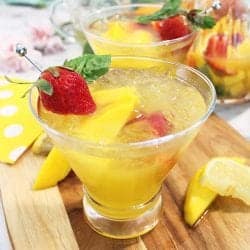 Mango Cocktail with basil and wine square