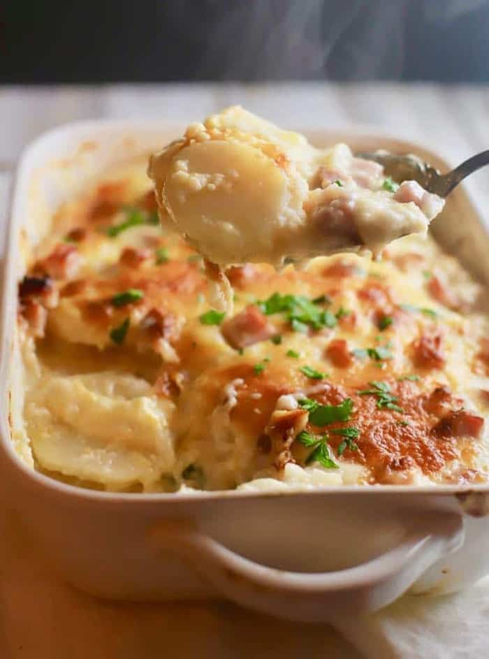 Potato and Ham Au Gratin from Grits and Pinecones