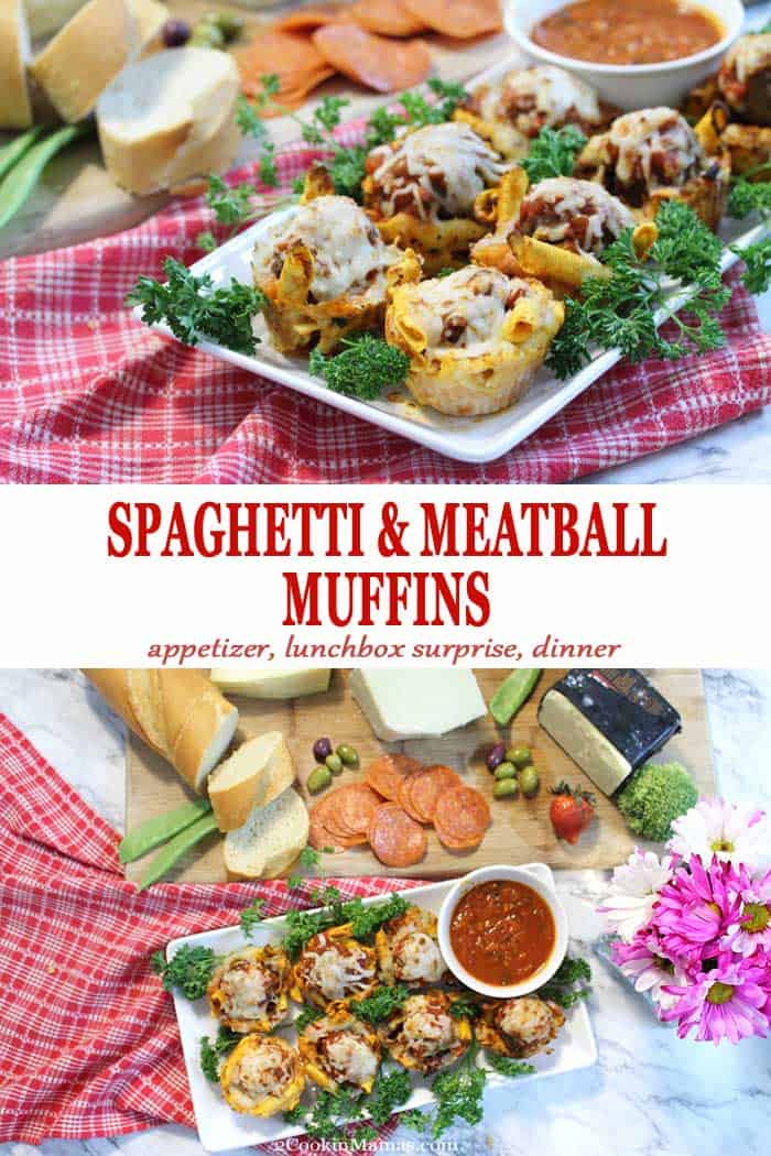 Air Fryer Spaghetti and Meatball Muffins