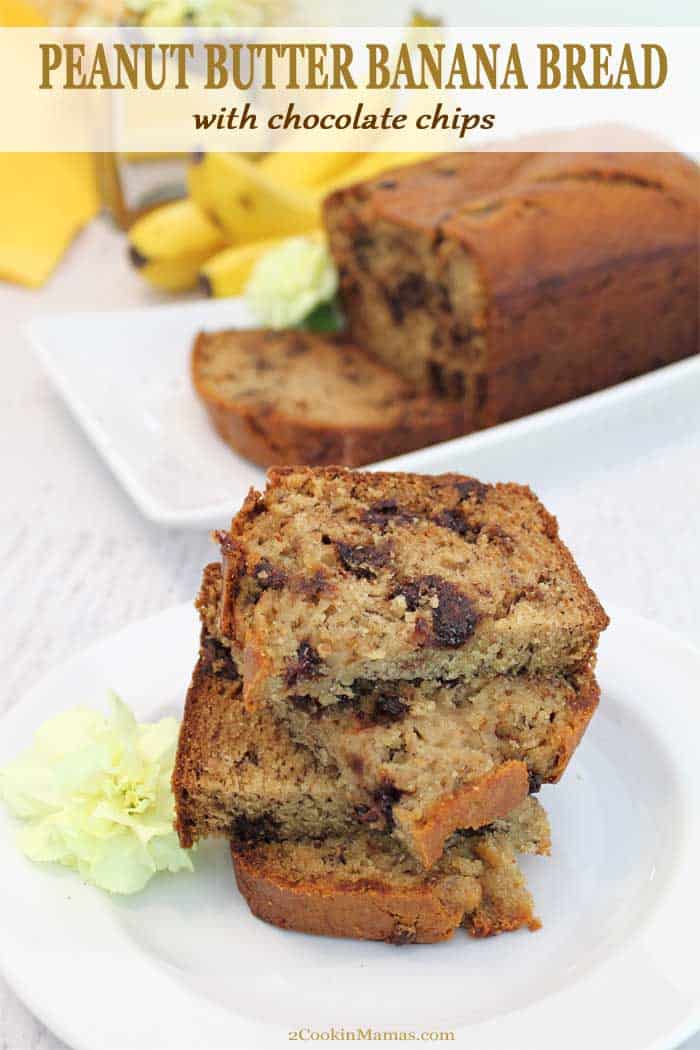 Peanut Butter Banana Bread with Chocolate Chips