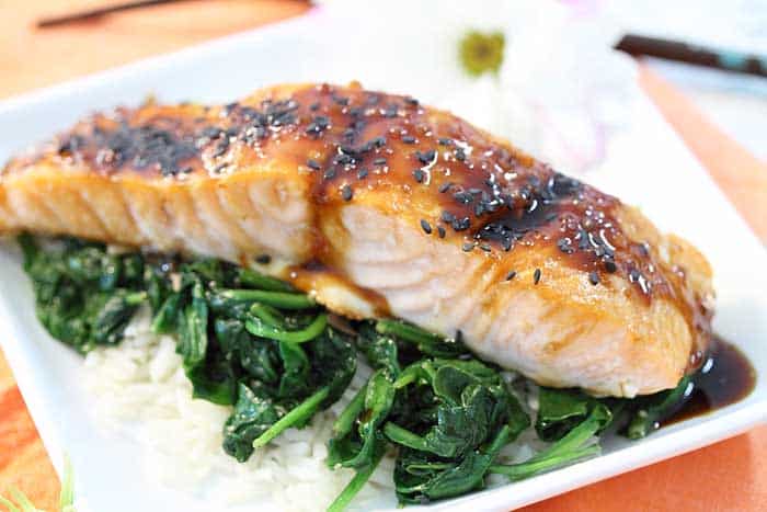 baked asian salmon with maple glaze