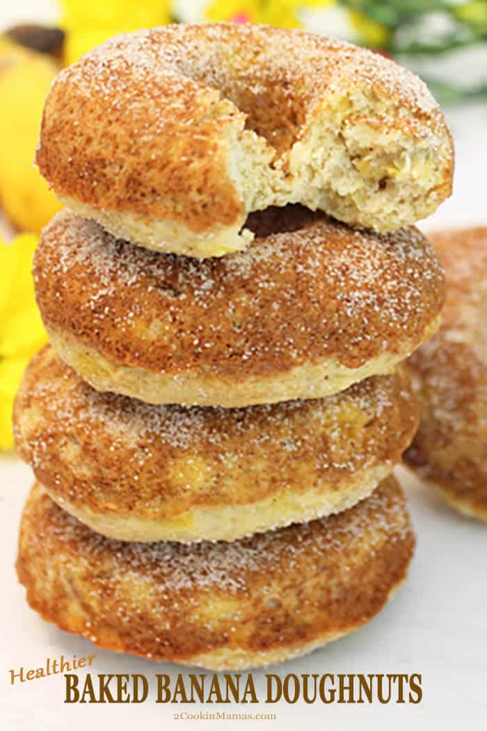 Healthier Banana Doughnuts – Baked not Fried