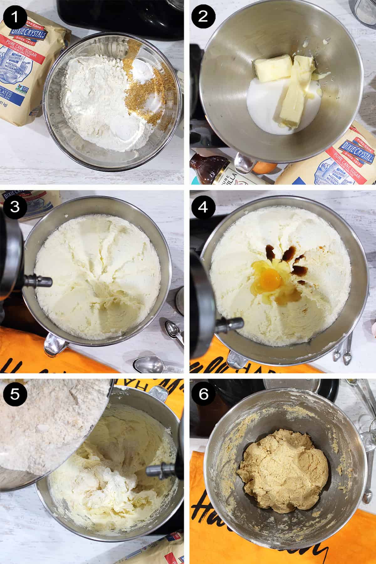 Prep steps for s'mores stuffed cookies.