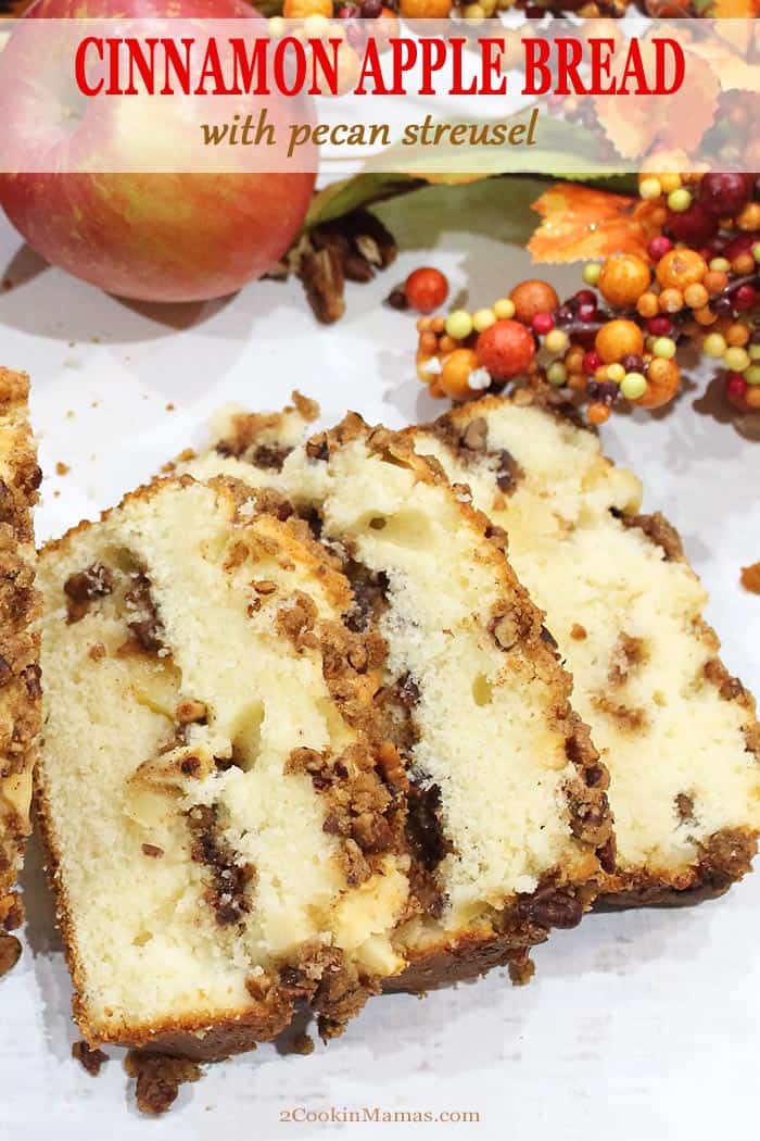 Cinnamon Apple Bread with Pecan Streusel