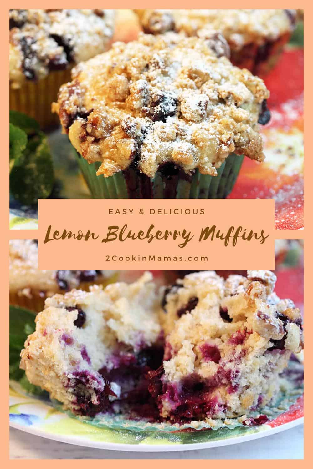 These Lemon Blueberry Muffins bake up super moist and have a wonderful fresh lemon flavor. They\'re filled with plump blueberries then sprinkled with a crunchy topping of pecans and sweet crumbs. Just 20 minutes prep time then pop them in the oven for a heavenly breakfast or afternoon snack. #blueberrymuffins #lemonmuffins #lemonblueberrymuffinsrecipe #breakfastmuffins #easyblueberrymuffins #blueberrymuffinswithbuttermilk #muffinswithcrumbletopping #bakerystyle #moistblueberrymuffins