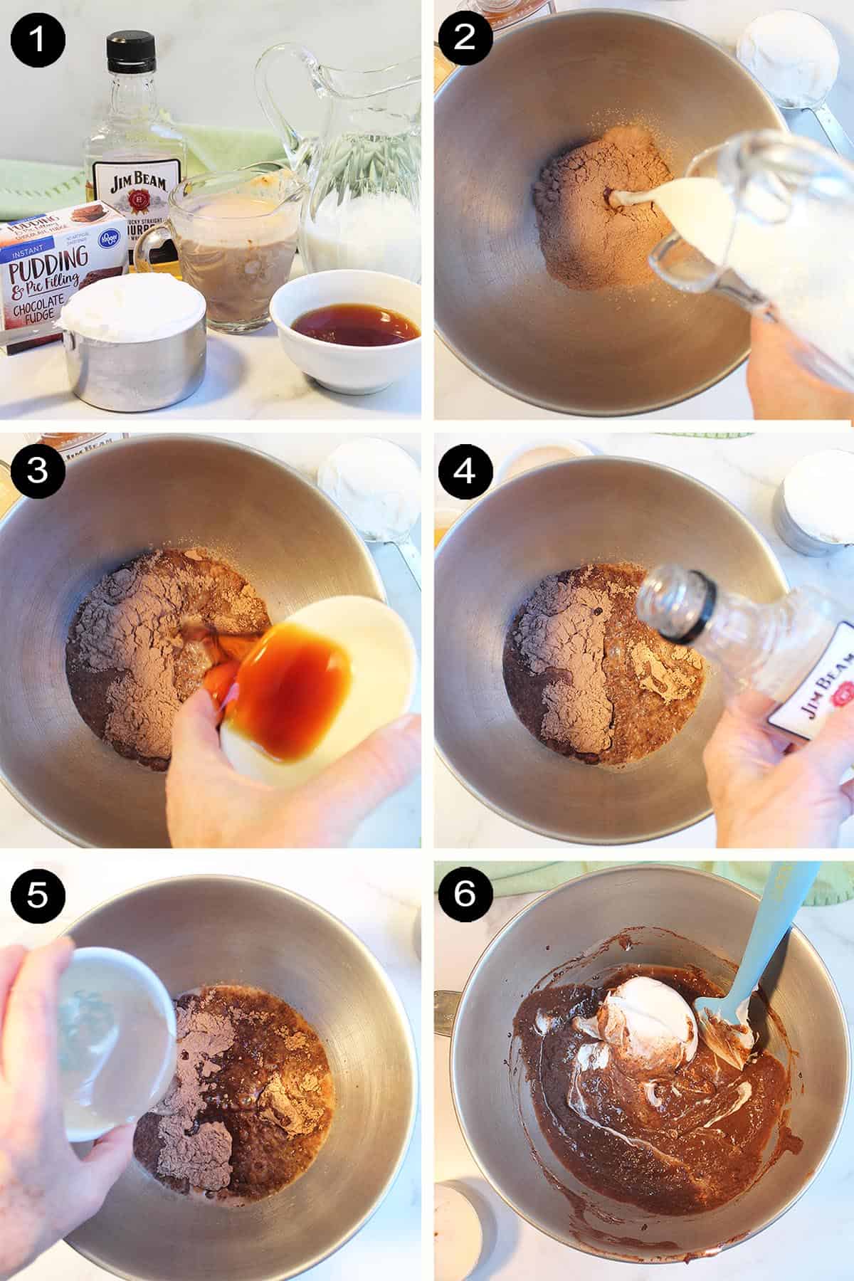 6 steps to make chocolate mousse.