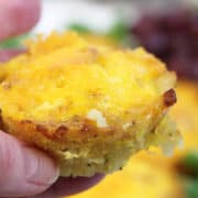 Closeup holding an egg cup.