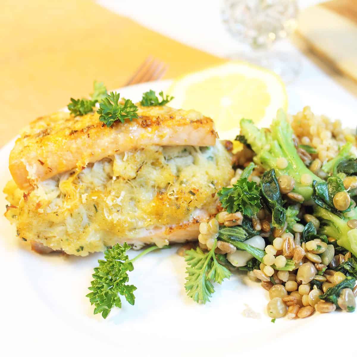 Crab Stuffed Salmon 2 Cookin Mamas