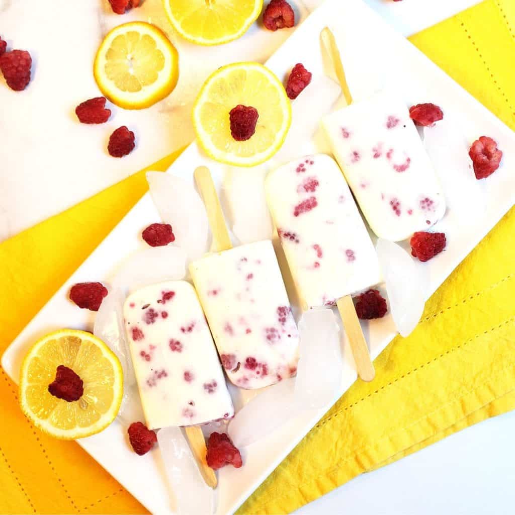 Popsicle Raspberry Lemonade Ice Blocks Creamy Raspberry Lemonade Popsicles