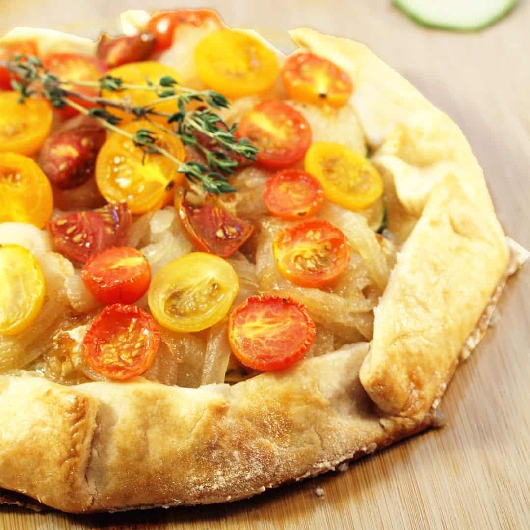 Summer Squash Tomato and Onion Galette 2 Cookin Mamas