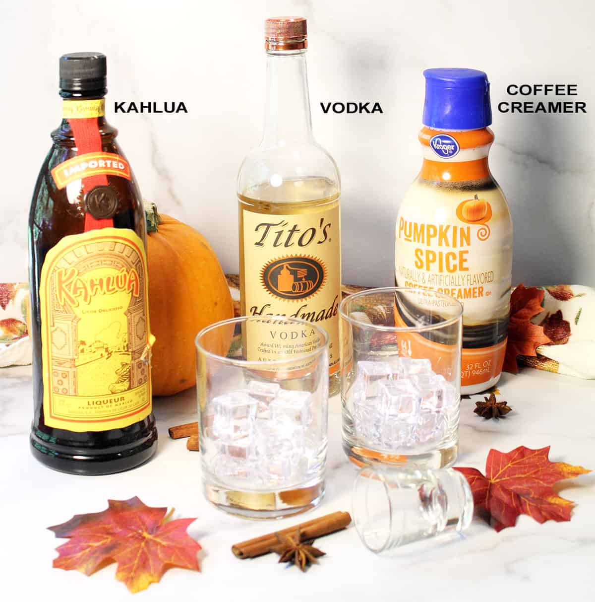 Pumpkin White Russian ingredients.