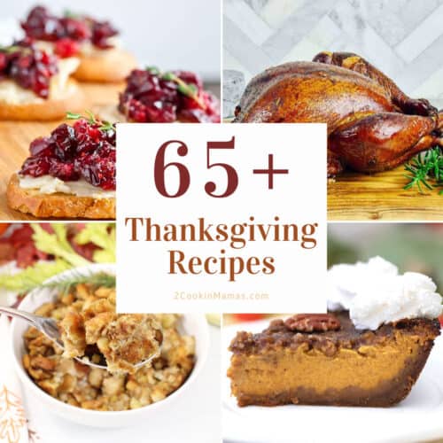65 Thanksgiving recipes collage.