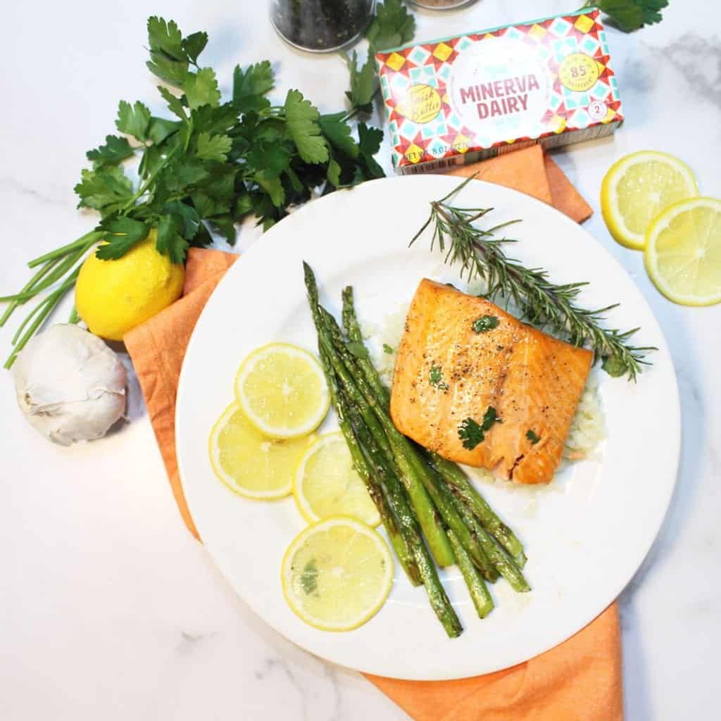 Easy Air Fryer Salmon with Lemon Butter Sauce - 2 Cookin Mamas