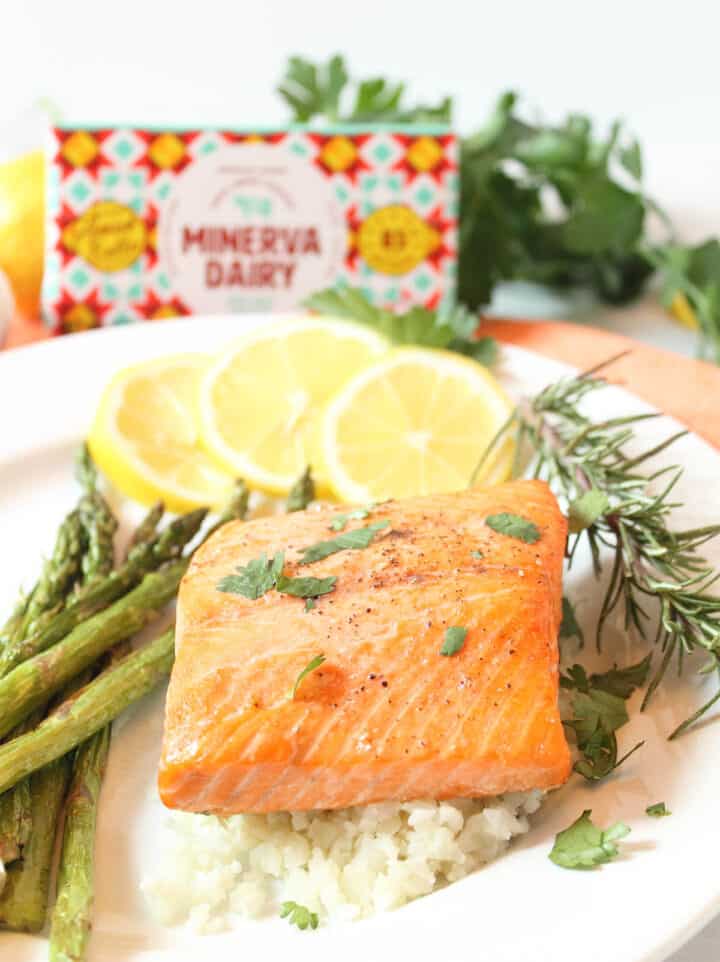 Easy Air Fryer Salmon with Lemon Butter Sauce - 2 Cookin Mamas