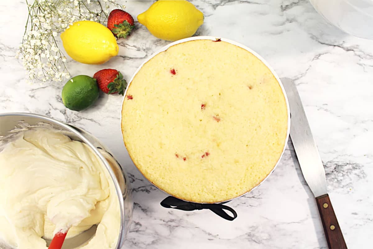 Strawberry Lemon Cake with Buttercream Frosting 2 Cookin Mamas