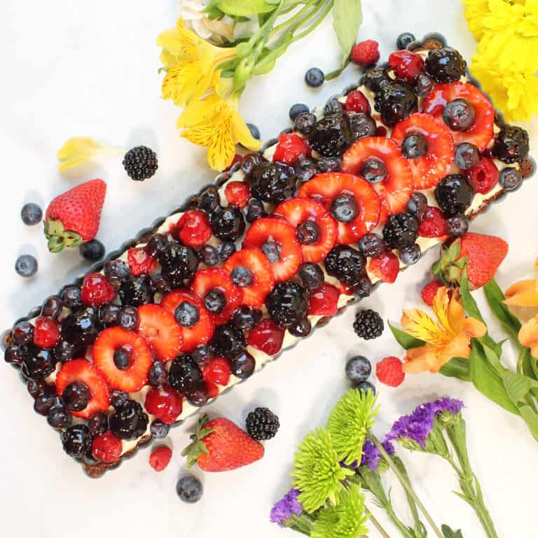 Fresh Fruit Tart with Lemon Cream Cheese Filling