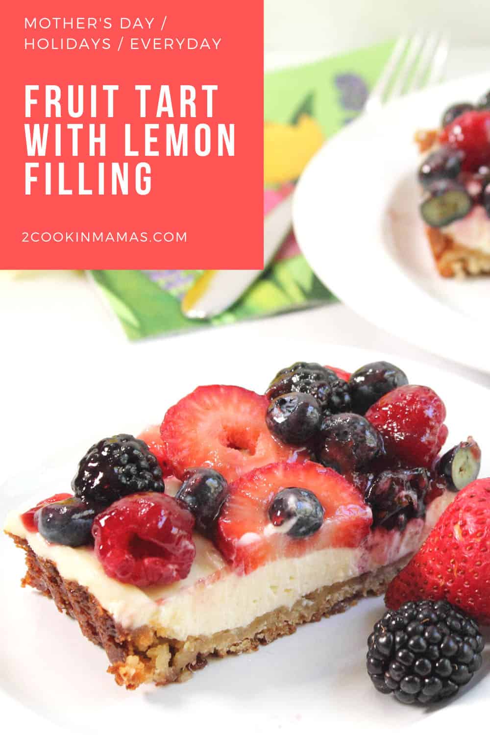 Fresh Fruit Tart with Lemon Cream Cheese Filling