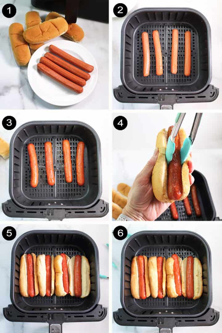 How to air fry hot dogs.