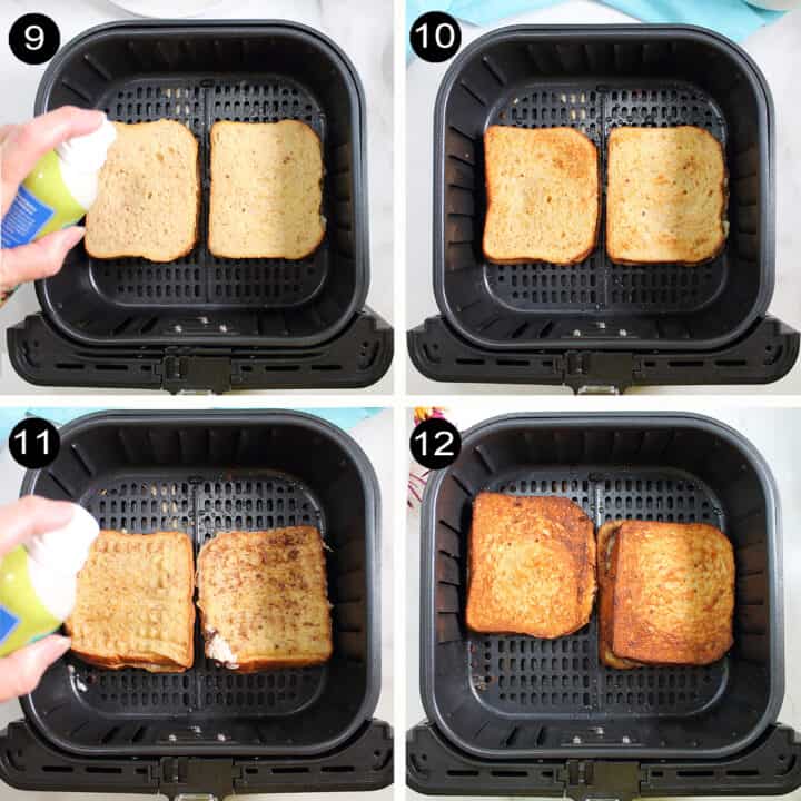 Steps to air fry French Toast.