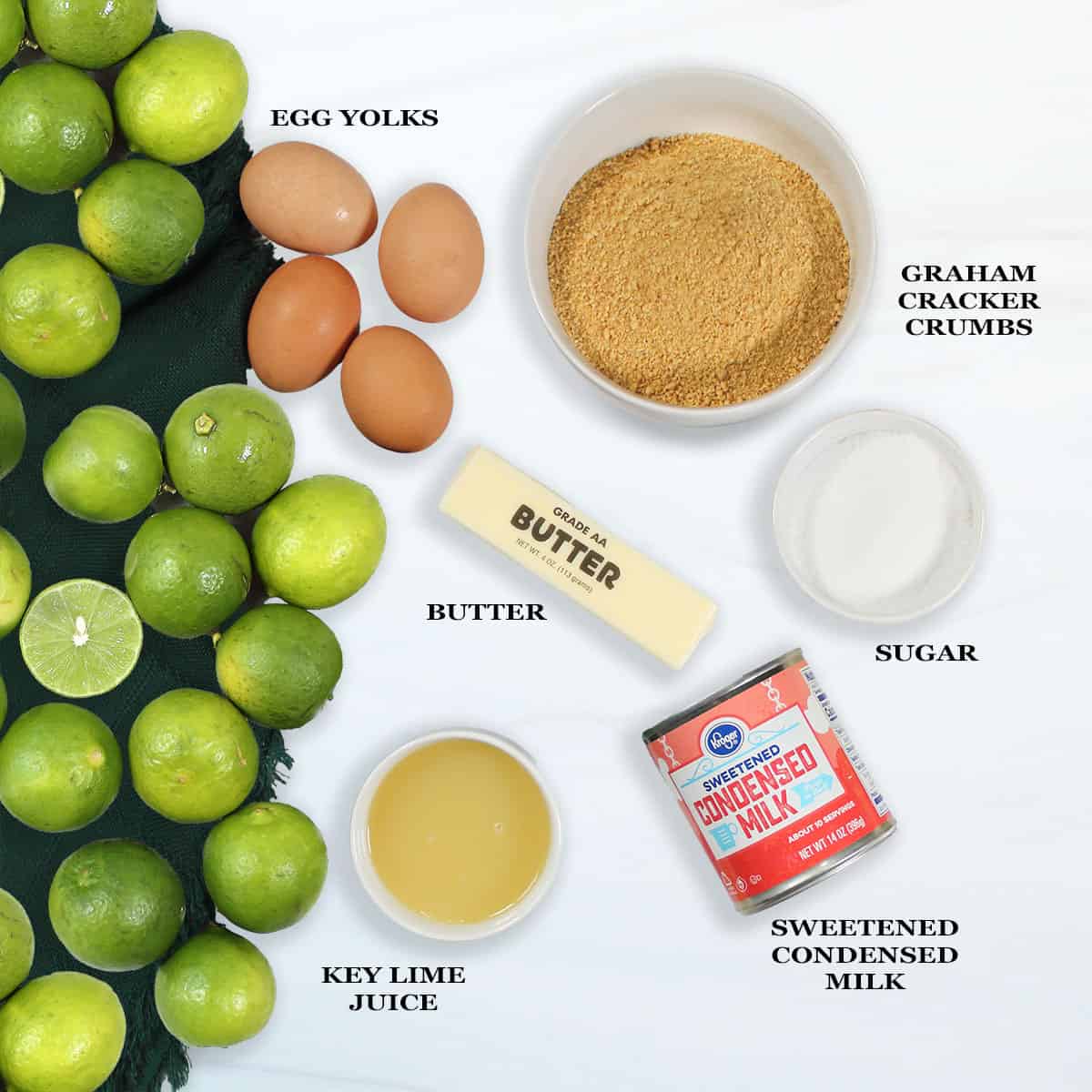 Key Lime Pie ingredients.