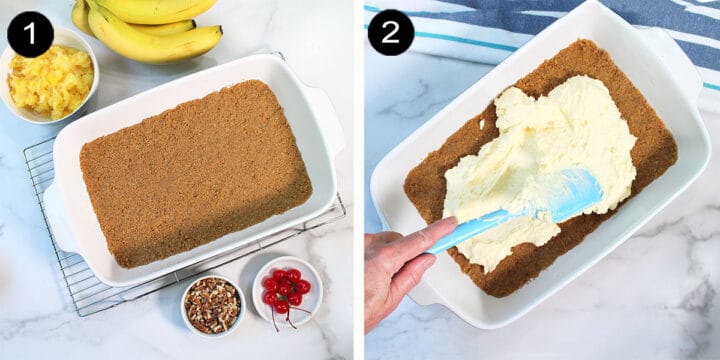 Steps to layer dessert.