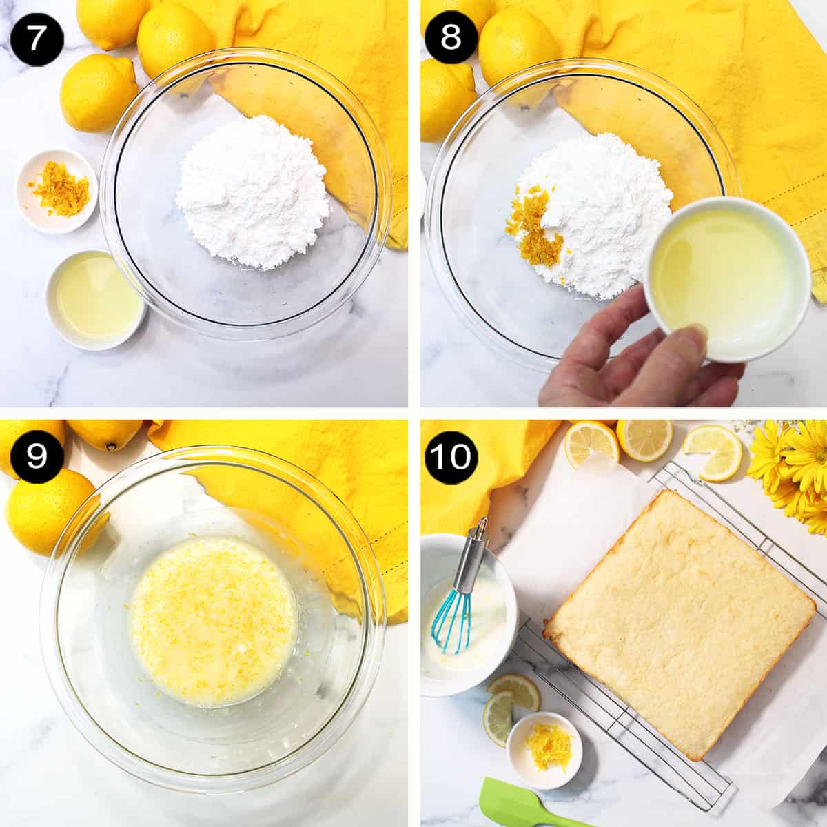 Steps to make lemon glaze.