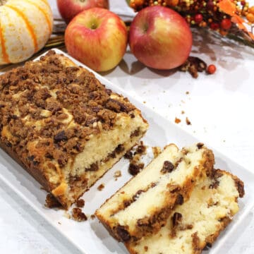 Sliced Cinnamon Apple Bread.