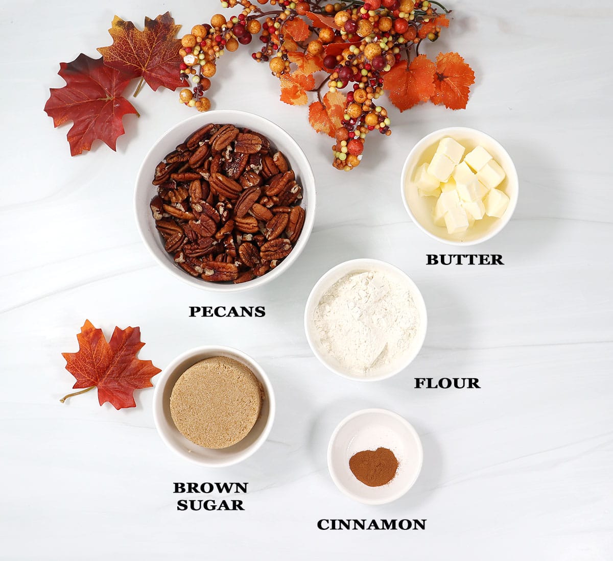 Ingredients for streusel topping.