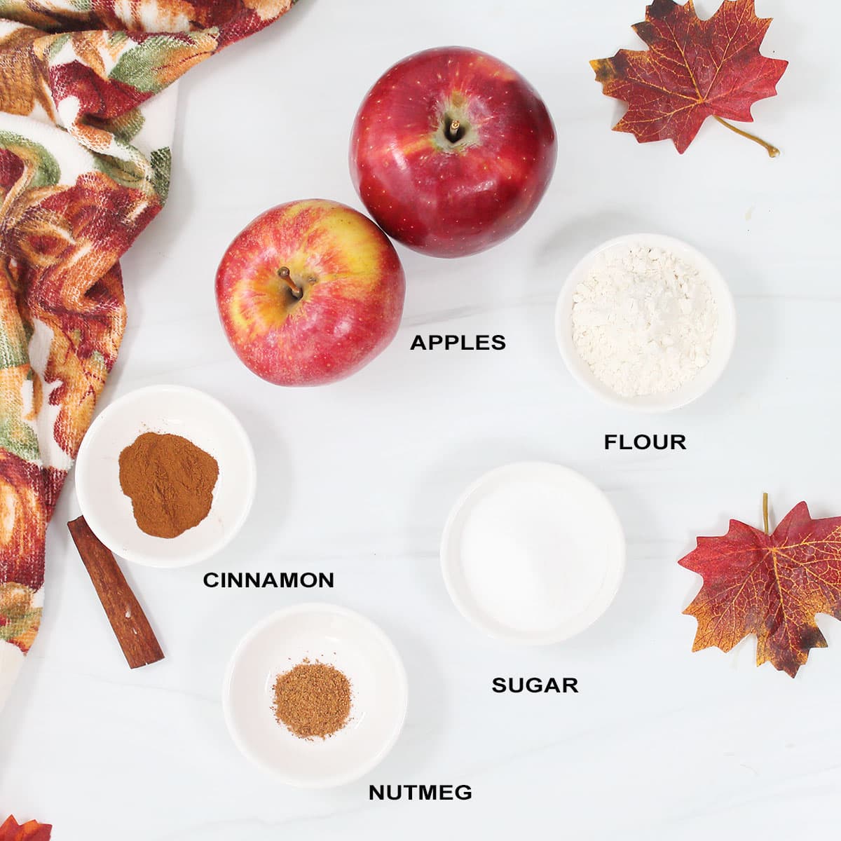 Ingredients for apple layer.