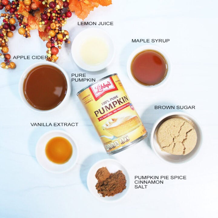 Pumpkin Butter ingredients.