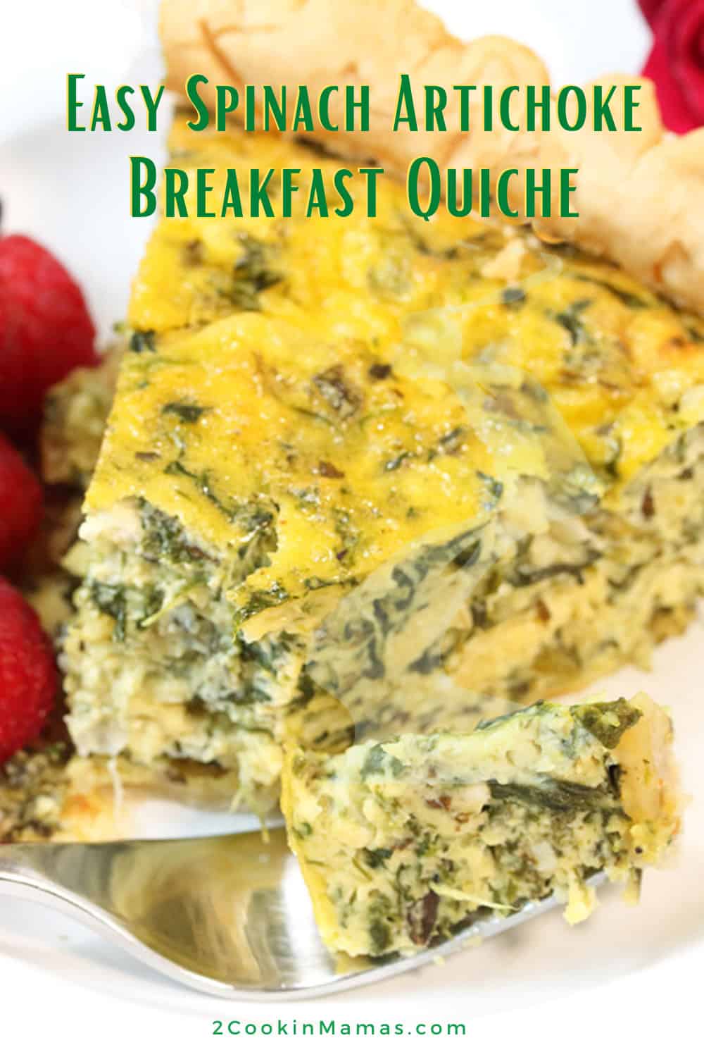 Spinach Artichoke Breakfast Quiche