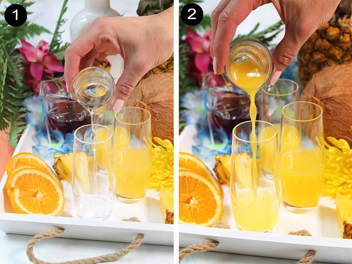 First steps to make a tropical mimosa.