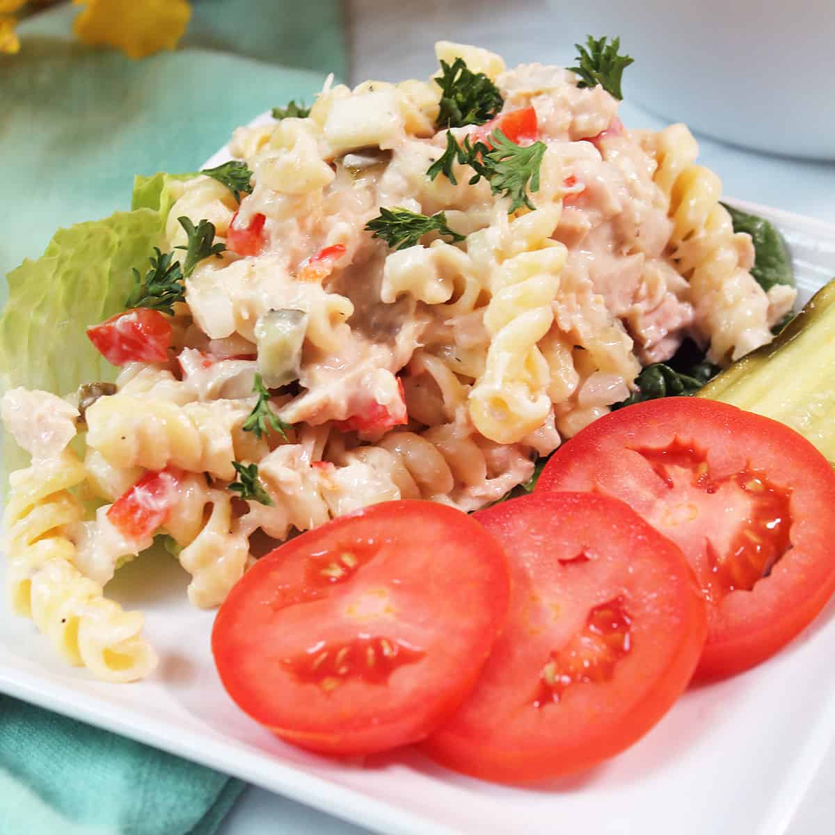 Tuna Pasta Salad Recipe With Hard Boiled Eggs And Tomatoes Onions