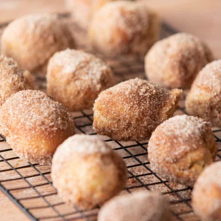 Air Fryer Cinnamon Sugar Donut Holes 2 Cookin Mamas